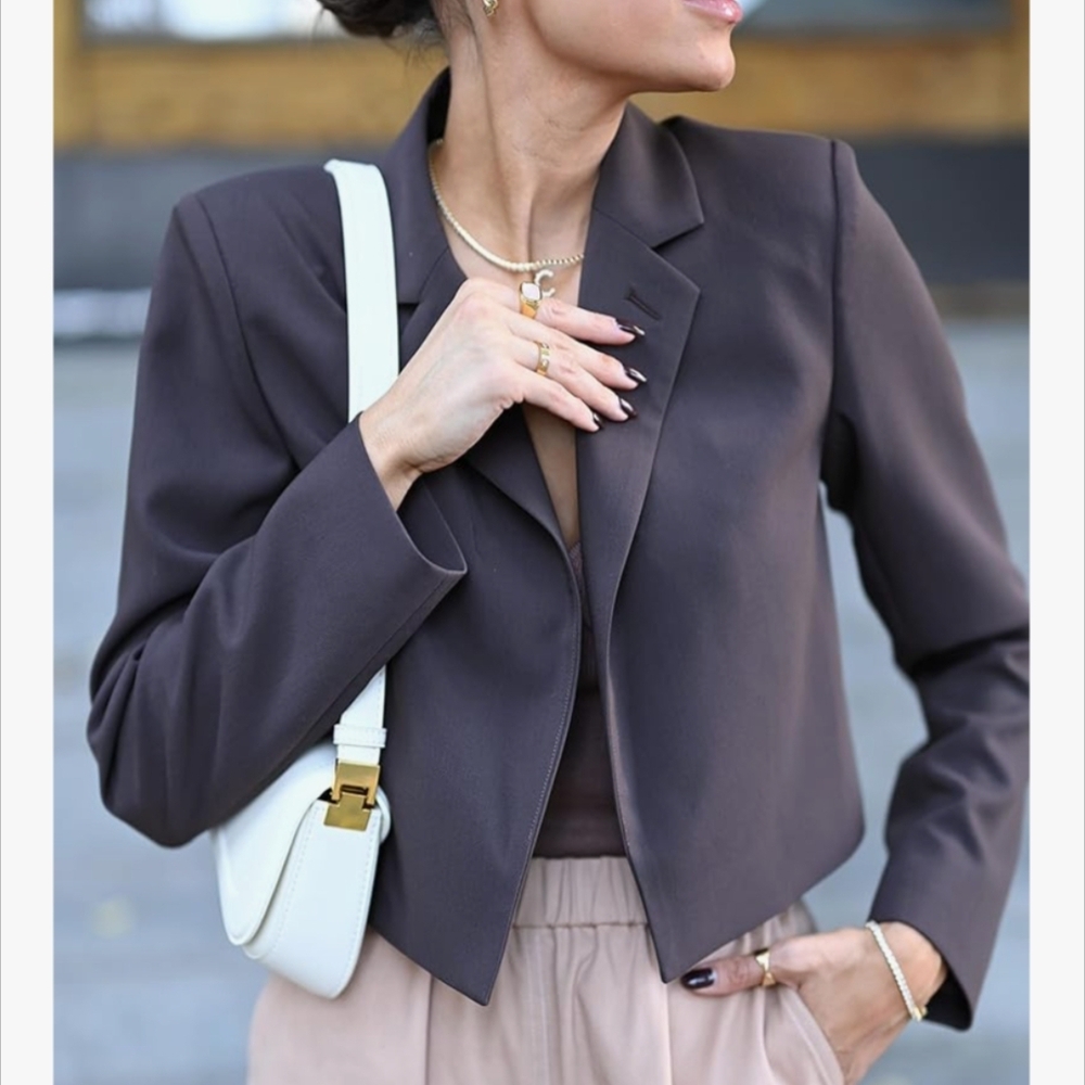 NWT The Drop × Christine Andrew “Java” Cropped Blazer | Size Small